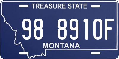 MT license plate 988910F