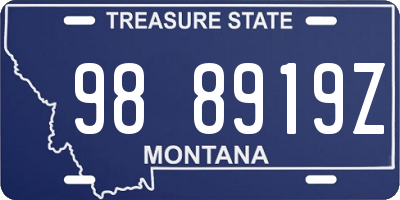 MT license plate 988919Z