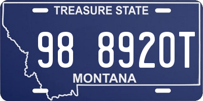 MT license plate 988920T