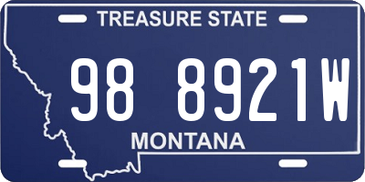 MT license plate 988921W