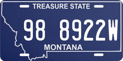 MT license plate 988922W