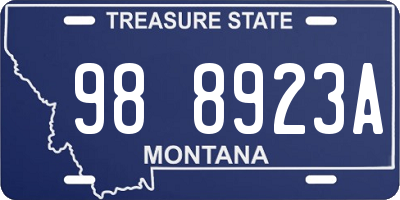 MT license plate 988923A