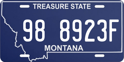 MT license plate 988923F