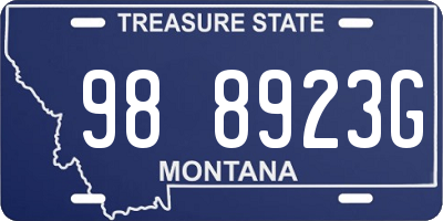 MT license plate 988923G