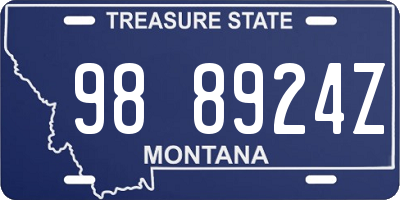 MT license plate 988924Z