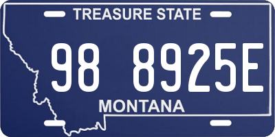 MT license plate 988925E