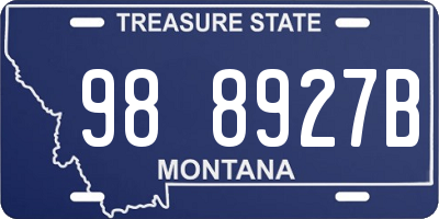 MT license plate 988927B