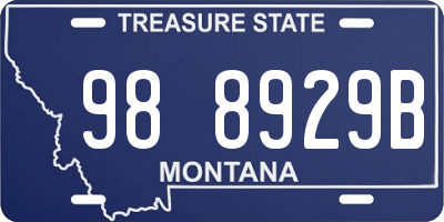 MT license plate 988929B