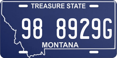 MT license plate 988929G