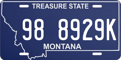 MT license plate 988929K