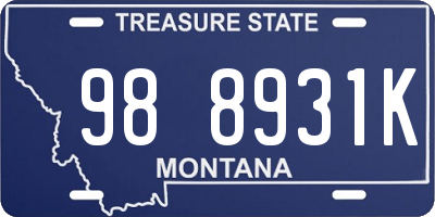 MT license plate 988931K