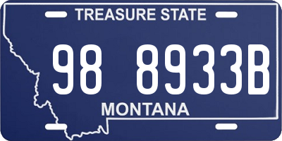 MT license plate 988933B