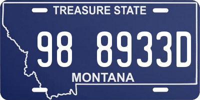 MT license plate 988933D