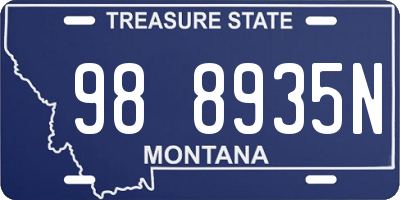 MT license plate 988935N