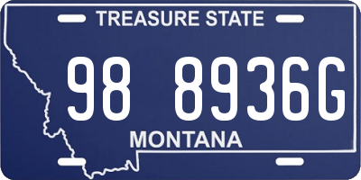 MT license plate 988936G