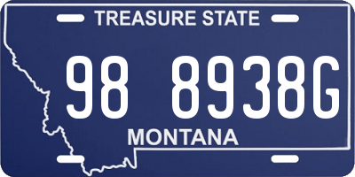 MT license plate 988938G