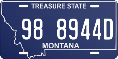 MT license plate 988944D