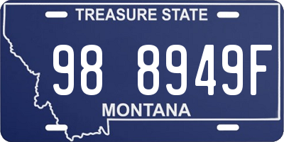 MT license plate 988949F