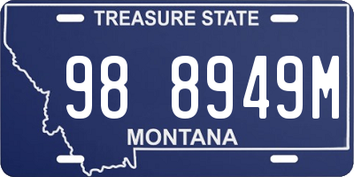 MT license plate 988949M