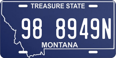 MT license plate 988949N