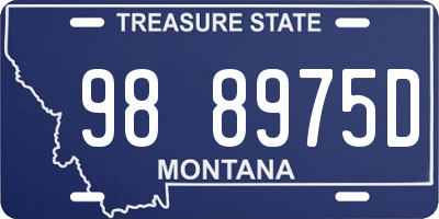 MT license plate 988975D