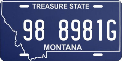 MT license plate 988981G