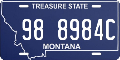 MT license plate 988984C