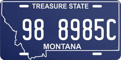 MT license plate 988985C