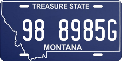 MT license plate 988985G