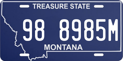 MT license plate 988985M