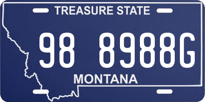 MT license plate 988988G