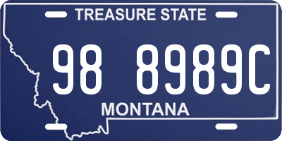 MT license plate 988989C
