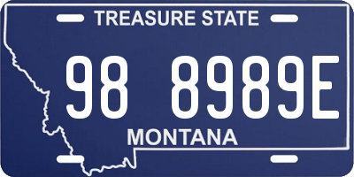 MT license plate 988989E