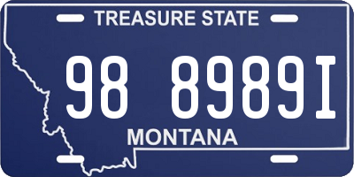 MT license plate 988989I
