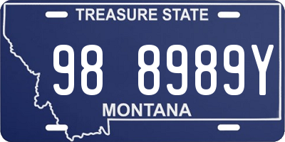MT license plate 988989Y