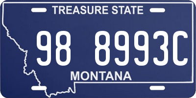 MT license plate 988993C
