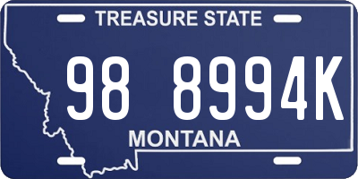 MT license plate 988994K