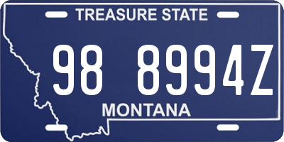 MT license plate 988994Z