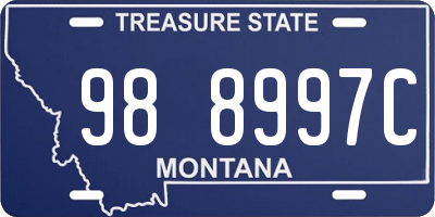 MT license plate 988997C