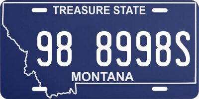 MT license plate 988998S