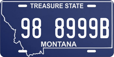 MT license plate 988999B