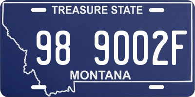 MT license plate 989002F