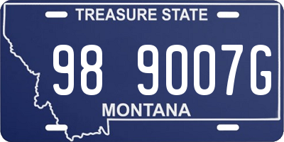 MT license plate 989007G