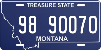 MT license plate 989007O