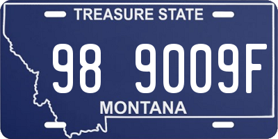 MT license plate 989009F