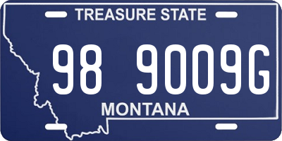 MT license plate 989009G