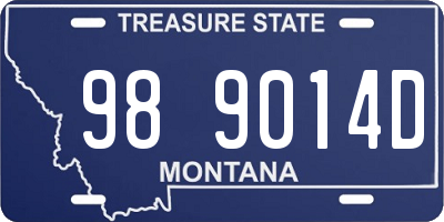 MT license plate 989014D