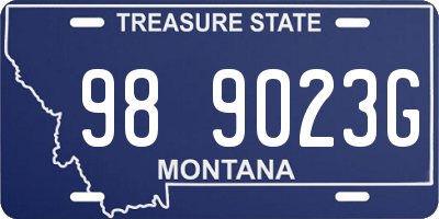 MT license plate 989023G