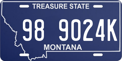 MT license plate 989024K