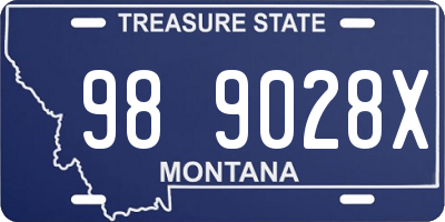 MT license plate 989028X